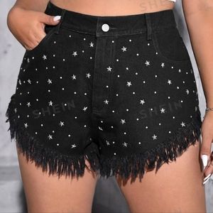 Shein black denim shorts